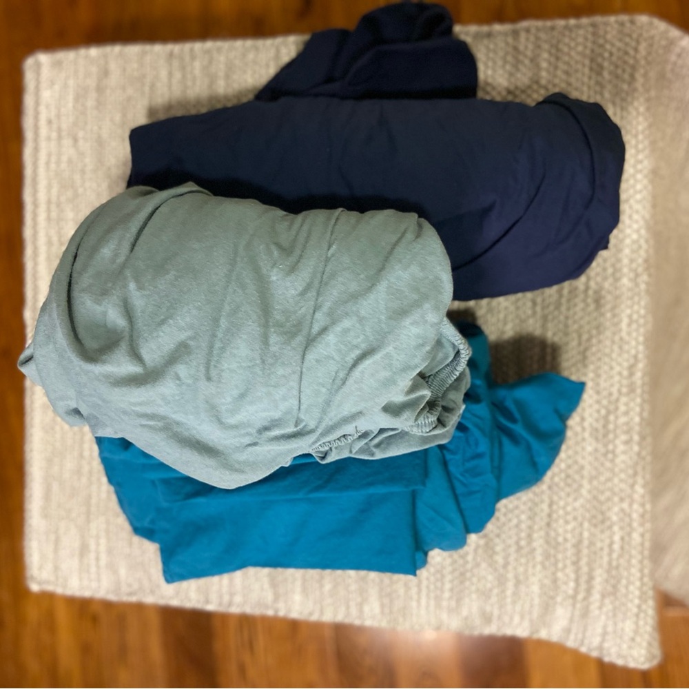 Assorted Blue and Green Shirts